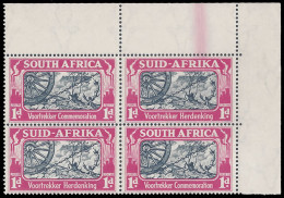 South Africa 1938 1d Voortrekker Doctor Blade Flaw - Posta Aerea