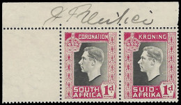 South Africa 1937 KGVI Coronation 1d Autographed By Designer - Ohne Zuordnung