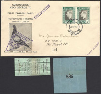 South Africa 1937 Coronation Pigeongram Group, VF - Aéreo