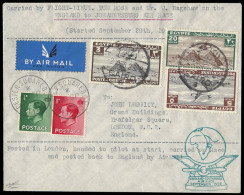 South Africa 1936 Schlesinger Air Race Rose & Bagshaw Signed - Posta Aerea