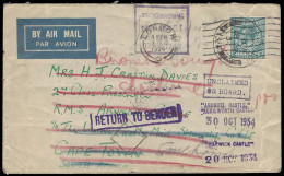 South Africa 1934 Union Castle Line Letter Multiple Re-Direction - Unclassified