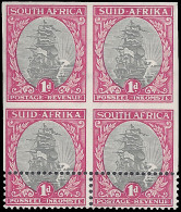 South Africa 1933 1d Imperf Block, Shifted Perfs, Spectacular - Unclassified