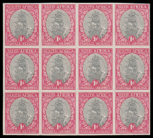 South Africa 1933 1d Imperf Block Of 12, Inv Wmk, Superb UM  - Unclassified