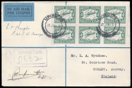 South Africa 1932 Imperial Airways Upington Accept 4d's Signed - Airmail