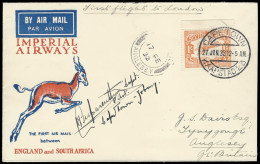 South Africa 1932 Imperial Airways First Cape - London, Signed - Posta Aerea