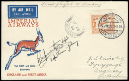 South Africa 1932 Imperial Airways First Cape - London, Signed - Airmail