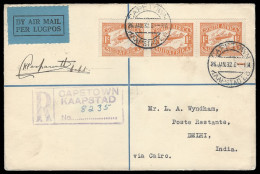 South Africa 1932 Imperial Airways Cape Extension Delhi, Signed - Airmail