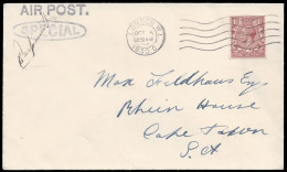 SOUTH AFRICA 1930 CASPAREUTHUS RECORD FLIGHT SIGNED COVER - Airmail