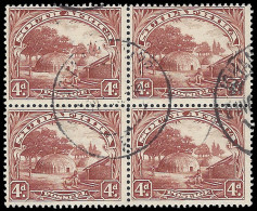 South Africa 1930 4d Brown Perf 14x13Â½ Block F/U - Non Classés