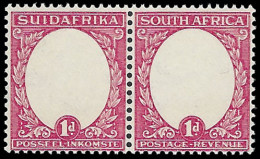 South Africa 1930 1d Centre Vignette Omitted Pair VF/M  - Sin Clasificación