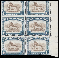 South Africa 1930 1/- Dramatic Misperforation Block - Zonder Classificatie