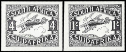 South Africa 1929 Airmails 4d & 1/- Plate Proofs In Black - Sin Clasificación