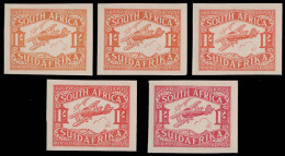 South Africa 1929 Airmails 1/- Plate Proofs On Chart, Full Set - Non Classés