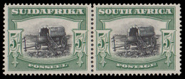 South Africa 1927 London 5/- Perf Up Pair VF/M Group III, Scarce - Non Classificati