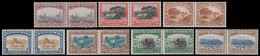 South Africa 1927 London 2d - 10/- Full Set F/M Perf 14 Pairs - Zonder Classificatie