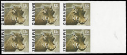 Zimbabwe 1980 13c Warthog Imperforate Block - Zimbabwe (1980-...)