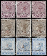 Zanzibar 1896 QV 2Â½ Provisionals Prepared For Official Use - Zanzibar (...-1963)