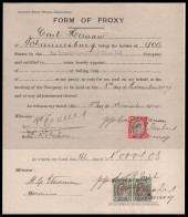 Transvaal Revenues 1904 Used On Proxy Forms - Transvaal (1870-1909)