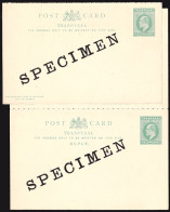 Transvaal 1902 KEVII ½d Reply Cards Specimen - Transvaal (1870-1909)