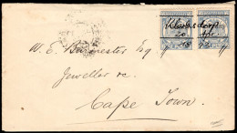 Transvaal 1893 Spectacular Klerksdorp Manuscript Cancel Entire - Transvaal (1870-1909)
