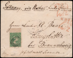 Transvaal 1881 QV 1/- Bourne Head On Letter To Germany - Transvaal (1870-1909)