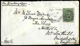 Transvaal 1880 QV 1/- Franking "via Kimberley & Cape" - Transvaal (1870-1909)