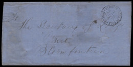 Transvaal 1870 Potchefstroom ZAR Early Letter To Bloemfontein - Transvaal (1870-1909)