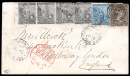 Transvaal 1879 QV Bourne Combination Franking Letter 6d+6d - Transvaal (1870-1909)