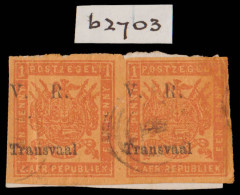 Transvaal 1877 Black Ovpt 1d Overprint Double Pair With Cert - Transvaal (1870-1909)