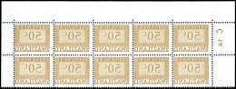 Swaziland Revenues 1970 50c Complete Offset Plate Block - Swasiland (...-1967)