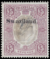 SWAZILAND REVENUES 1904 TVL KEVII £5 OVERPRINTED - Swasiland (...-1967)