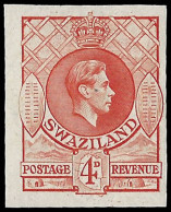 Swaziland 1938 KGVI 4d Imperf Plate Proof - Swaziland (...-1967)