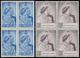 Swaziland 1948 Silver Wedding VF/M Blocks - Swaziland (...-1967)