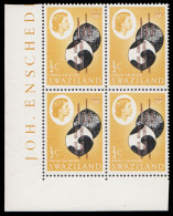 Swaziland 1962 ½c Shields Inverted Watermark Block - Swasiland (...-1967)