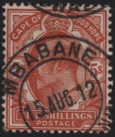 Swaziland 1912 Cape KEVII 5/- Mbabane Cancellation, Rare - Swasiland (...-1967)