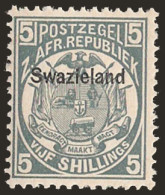 SWAZILAND 1889 5/- SLATE-BLUE VF/UM - Swasiland (...-1967)