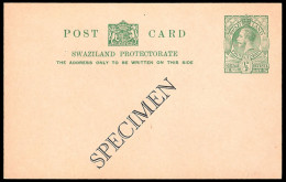 Swaziland 1935 KGV ½d Postcard Specimen - Swasiland (...-1967)