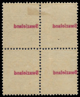 Swaziland 1892 ½d Block With Offsets On Reverse - Swasiland (...-1967)