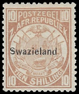 Swaziland 1889 10/- Dull Chestnut VF/M With Cert - Rarity! - Swasiland (...-1967)