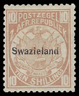 Swaziland 1889 10/- Dull Chestnut F/M, Expertised - Rarity! - Swasiland (...-1967)