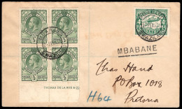 Swaziland 1933 KGV Combination With SA 4d Airmail - Swasiland (...-1967)