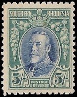 Southern Rhodesia 1931 5/- Printed On Gummed Side, Rarity! - Other & Unclassified