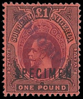 Southern Nigeria 1912 KGV £1 Colonias Archive Specimen - Other & Unclassified
