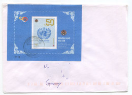 Cover Bhutan 2022 Minisheet 50 Years UN Partnership 2021 Sent From Phuensholing - Bhoutan