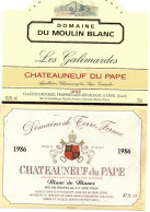 K1202 - Lot De 2 Étiquettes - CHATEAUNEUF Du PAPE - Autres & Non Classés