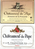 K1202 - Lot De 2 Étiquettes - CHATEAUNEUF Du PAPE - Otros & Sin Clasificación