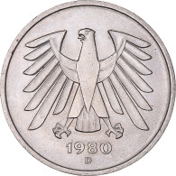 Monnaie, République Fédérale Allemande, 5 Mark, 1980 - 5 Mark