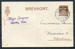 1937 Denmark 10ore Brevkort Stationery Postcard Nordby Fanø - Copenhagen  - Lettres & Documents