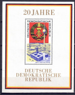 DDR 1969 - 20 Jahre DDR (I), Block 28, Postfrisch ** / MNH - 1950-1970