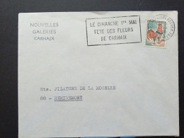 Coq De Decaris 1331A Sur Lettre, Carhaix Plouguer , Finistère Le 16/04/1966 - 1962-1965 Hahn (Decaris)